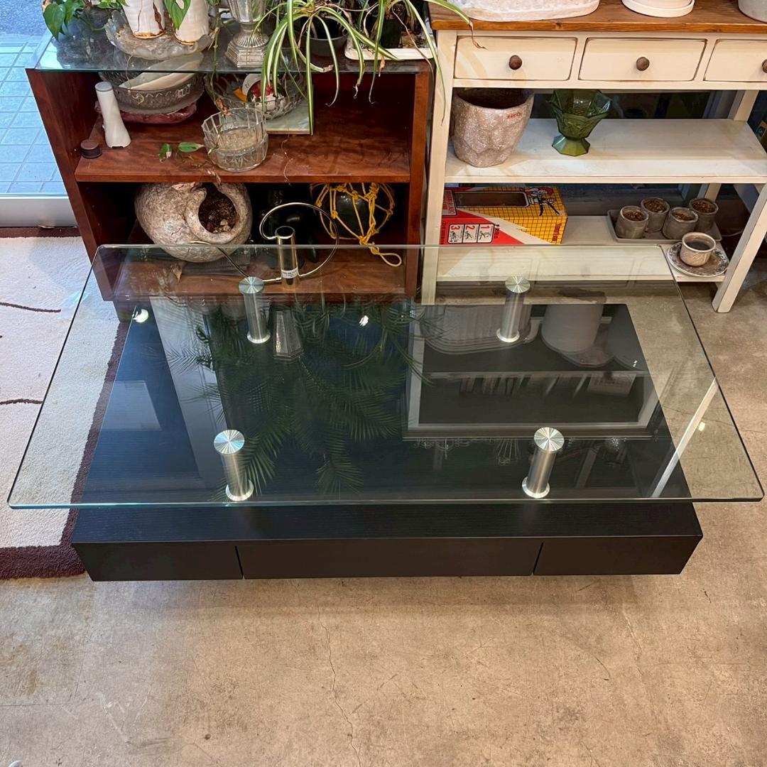 【 美品 】 ニトリ センターテーブル スプレンダー2 120 ガラステーブル