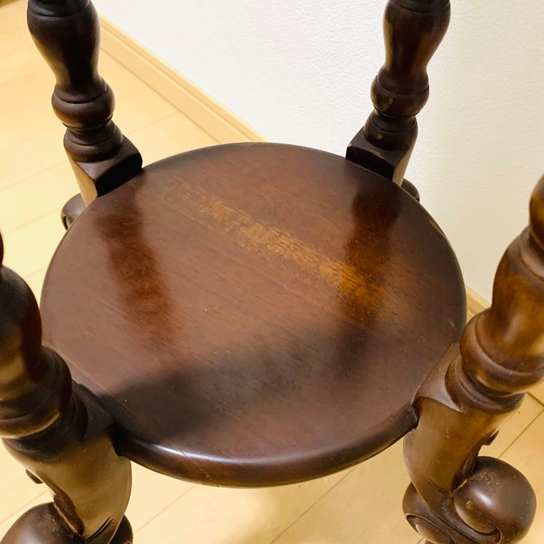 英国 アンティーク 木製 フラワースタンド 花台 燭台 飾り棚 猫脚