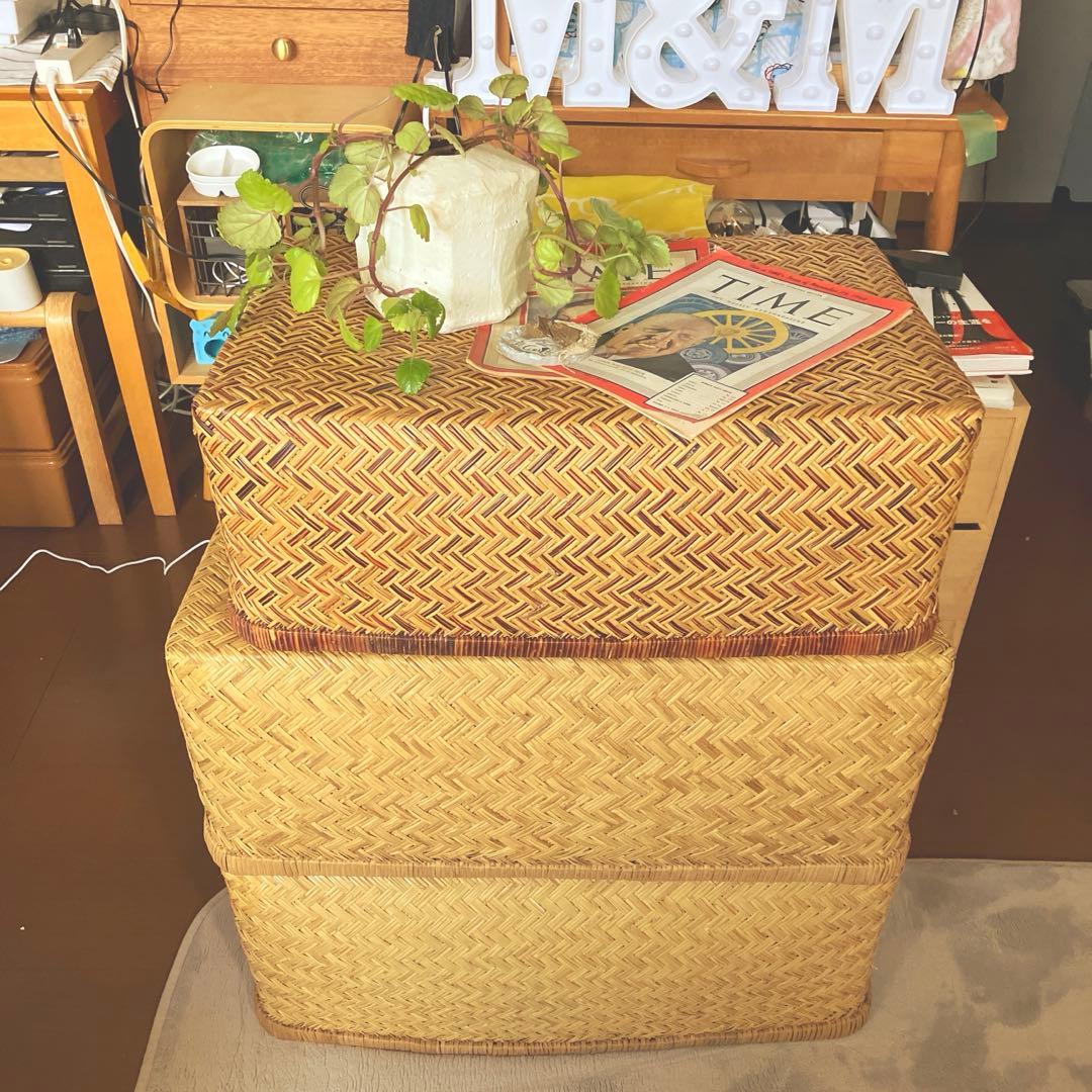 昭和レトロ 中サイズ 行李 クリーニング済み 超美品 ① ③セット