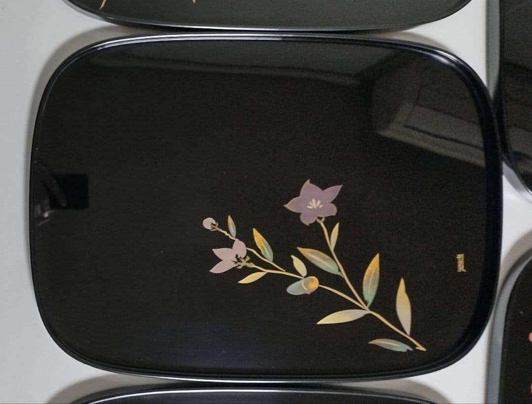 輪島塗　蒔絵絵変り　卓上膳　5客　作家もの