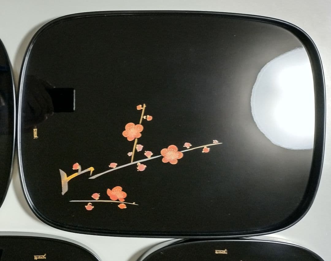 輪島塗　蒔絵絵変り　卓上膳　5客　作家もの