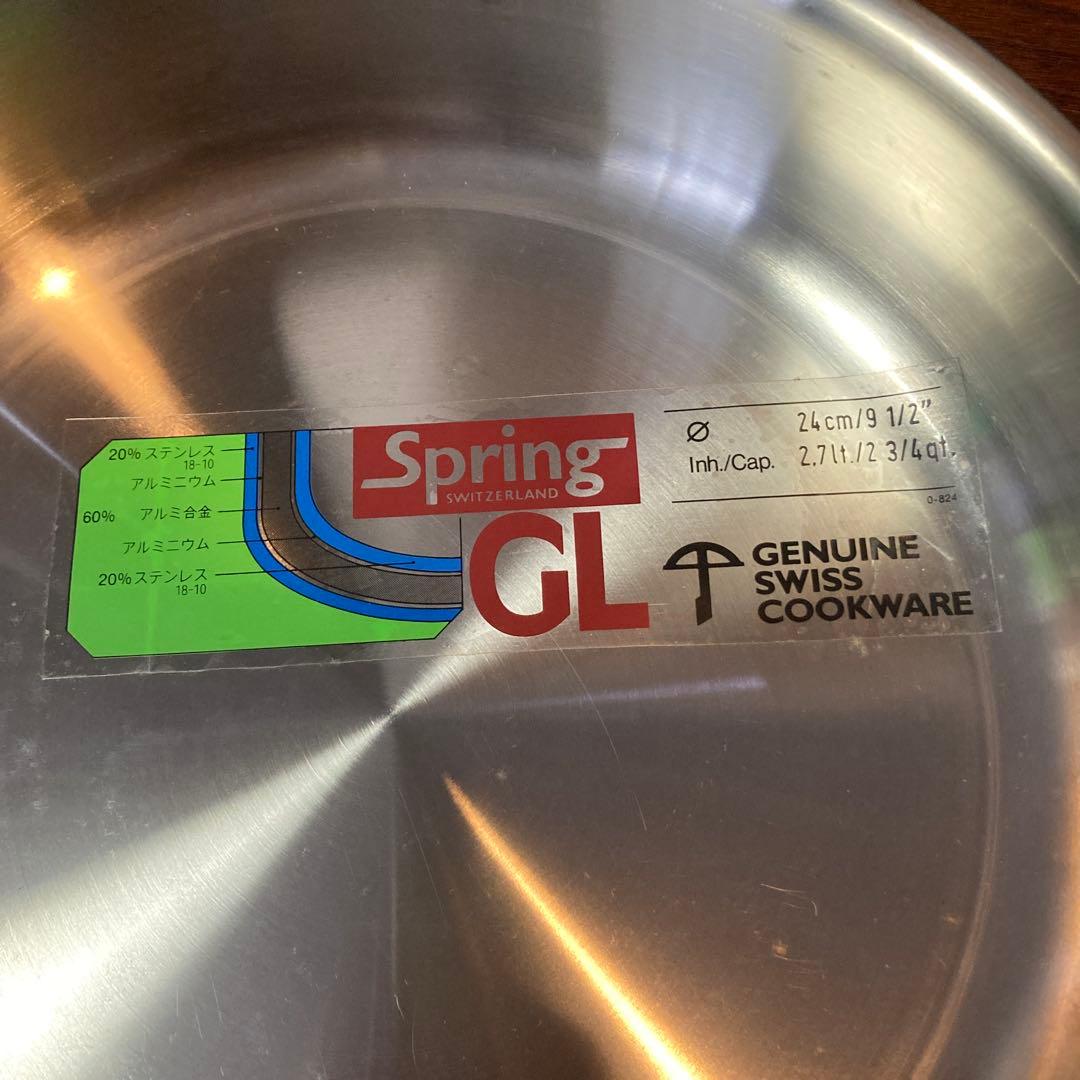 新品未使用✨️ スイス製 Spring スプリング社 ソテーパン　蓋つき　24cm