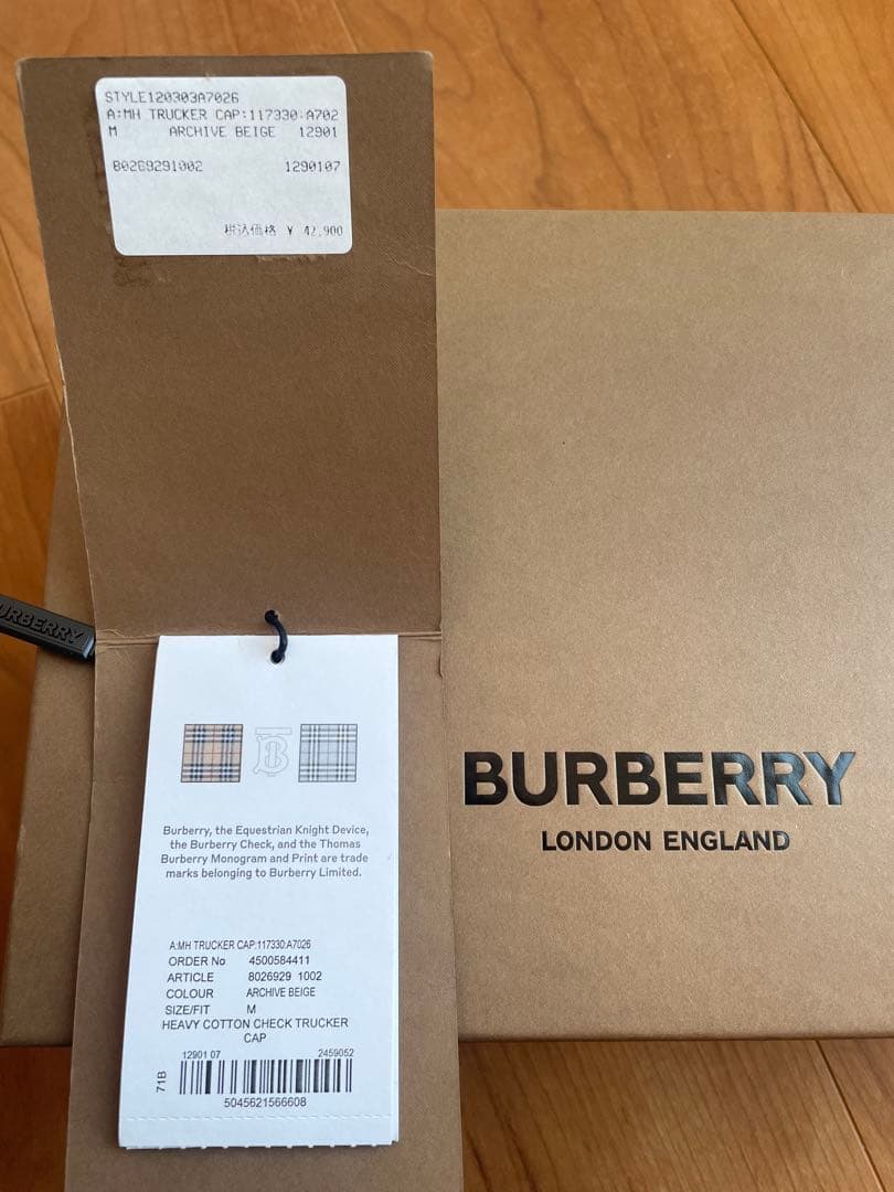 【パンチョ@即購入ok 】Burberryチェック柄 ベースボールキャップ