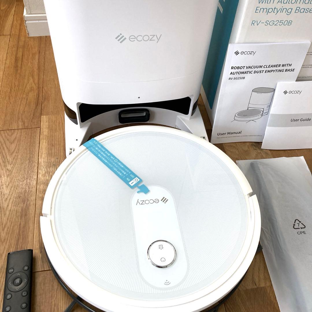 【美品】ecozy ロボット掃除機 RV-SG250B ステーション付　自動　箱