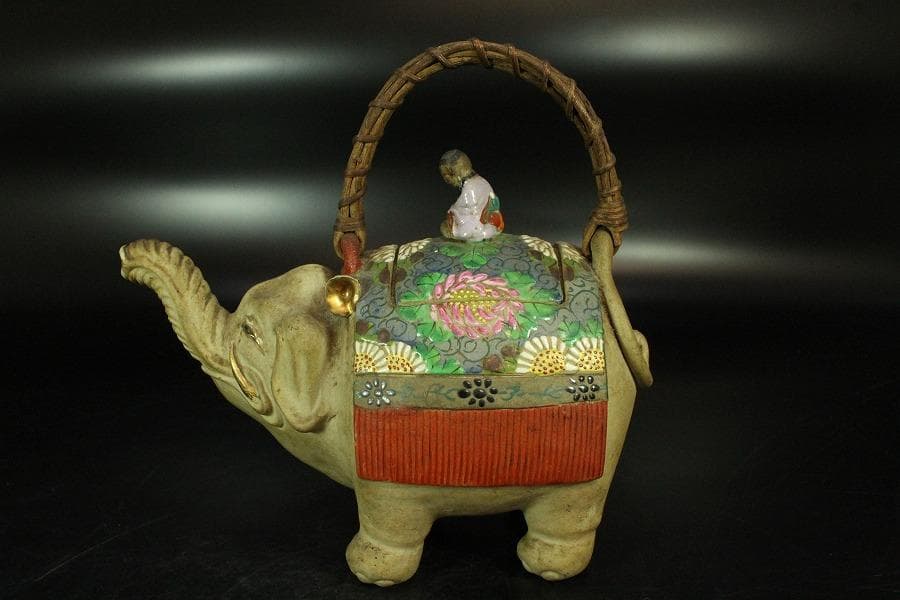 煎茶 象水注 萬古焼 時代物(K-LC757)