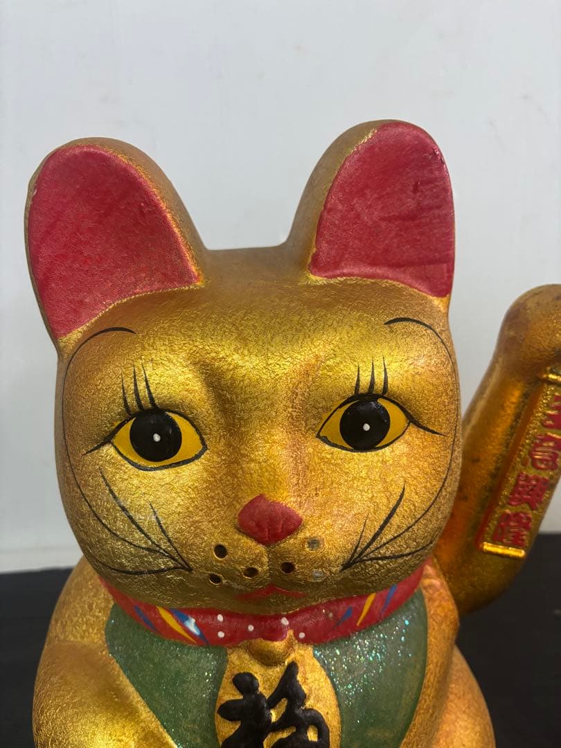 【特大‼️全長40cm‼️希少】金色招き猫　置物　縁起物