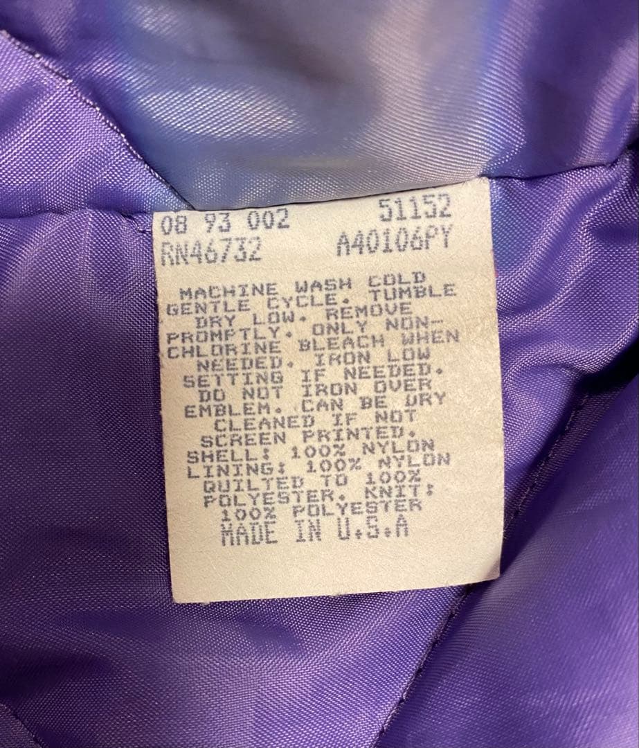 90s　chalk line　サテン　スタジャン　レイカーズUSA製　L