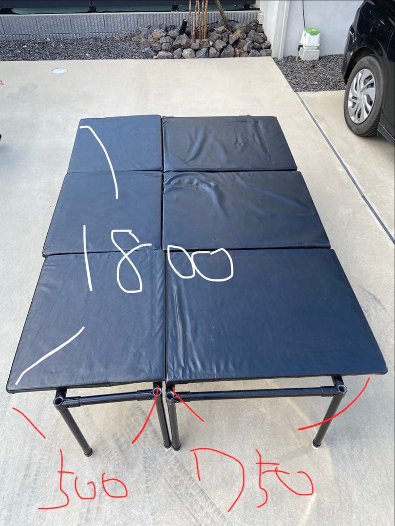 車中泊ベッド　イレクターパイプ