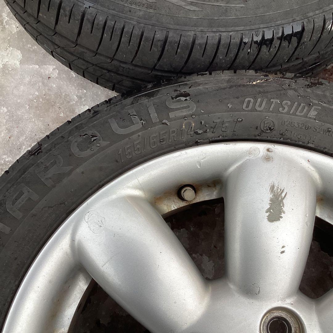 ゆ*じ様 スズキ　ラパン純正ホイール　14インチ夏タイヤ付き4本セット❗️全国送