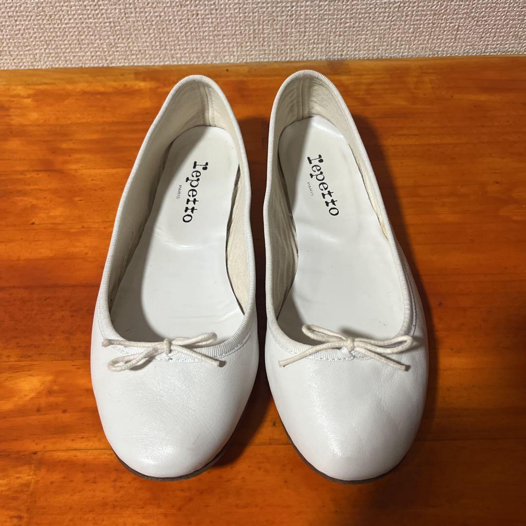 レペット サンドリオン 38.5 白 ホワイト フラットシューズ 24cm