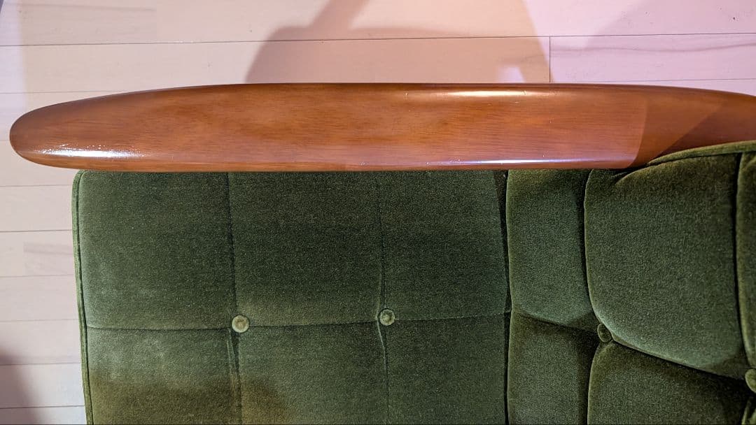 カリモク60 Kチェア　1シーターモケットグリーン