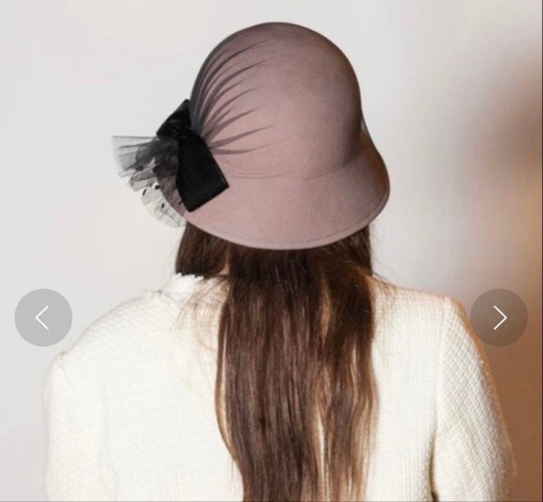 CA4LAベロアリボンチュールハット