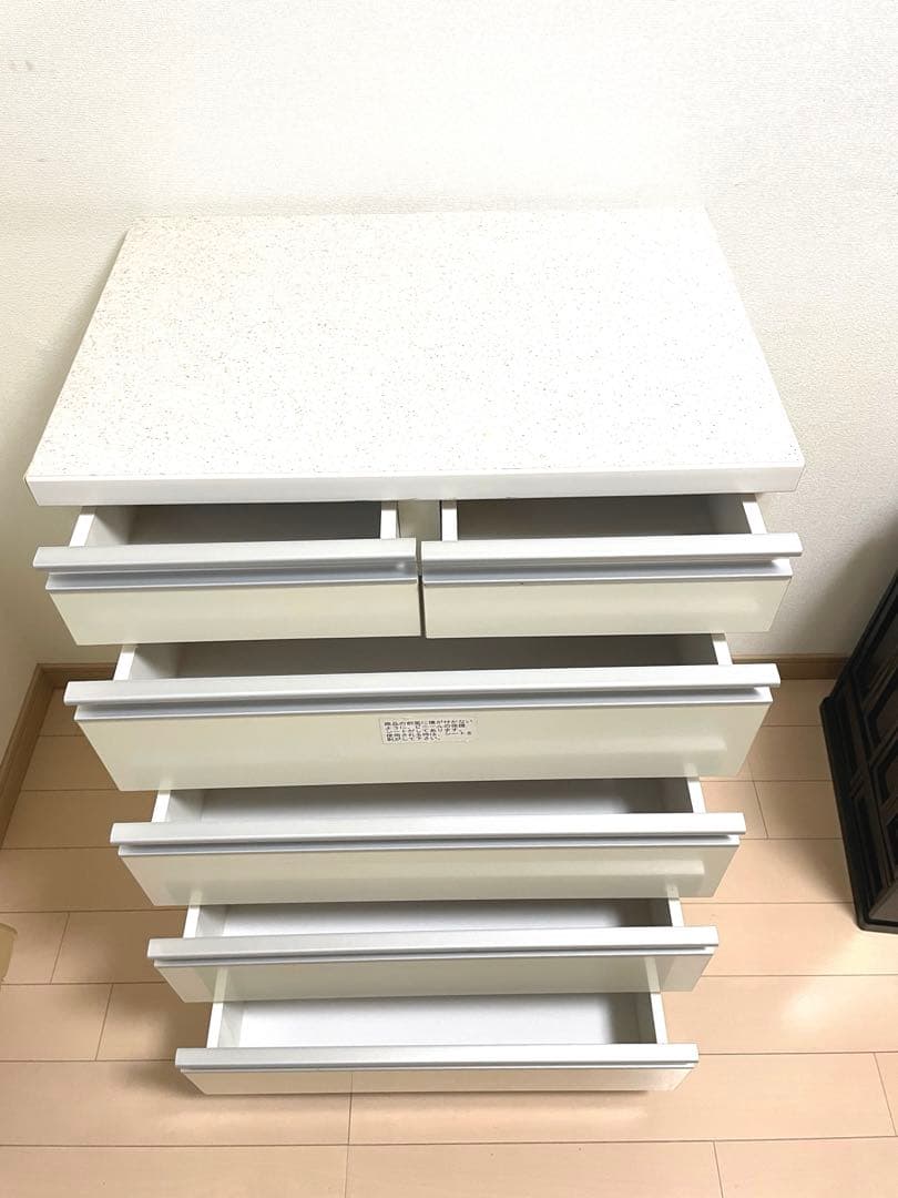 スライド引き出し付きテーブル ホワイト、キッチンボード、キッチン収納、プリンター