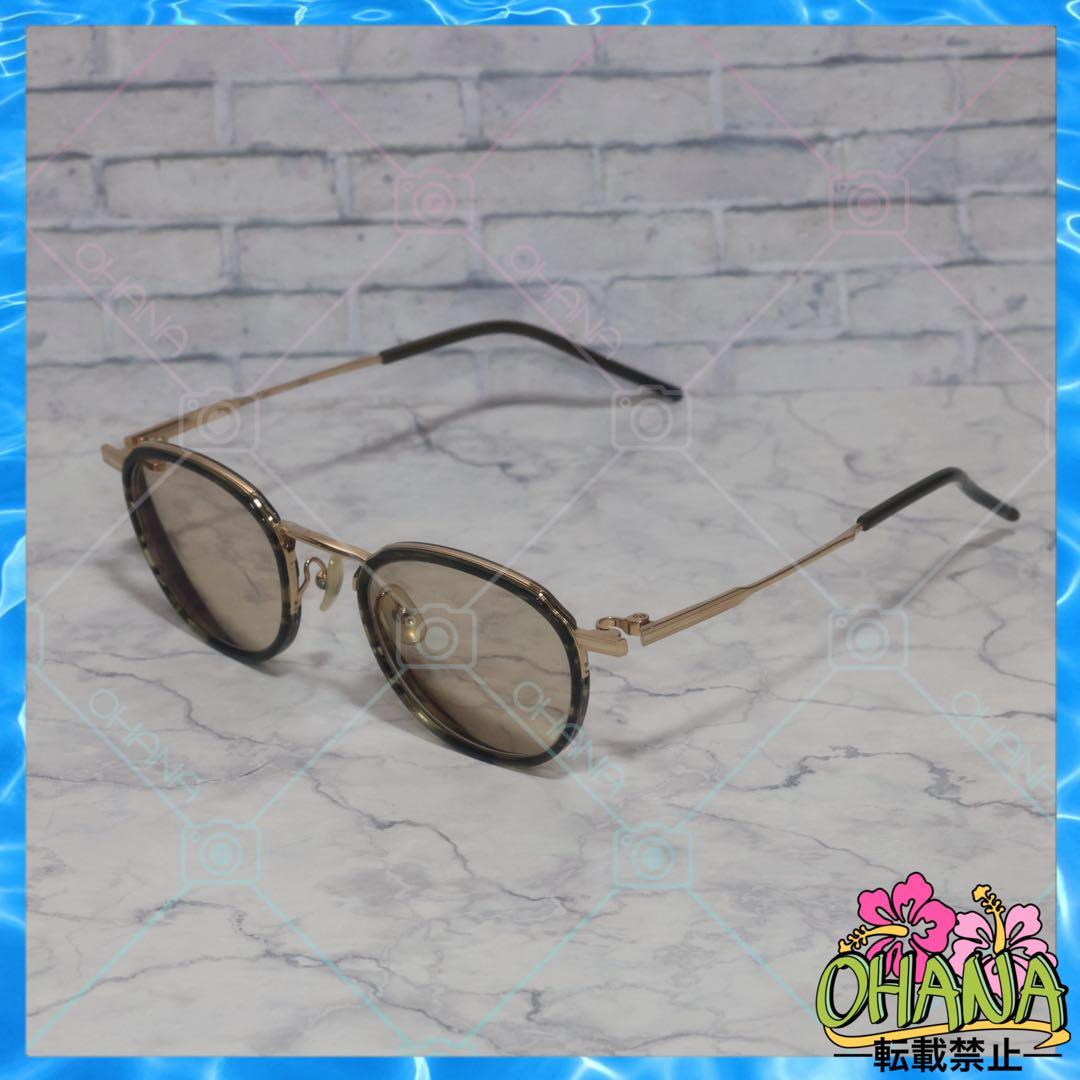 999.9／フォーナインズ M-43 ダークオリーブササ × ゴールド 眼鏡