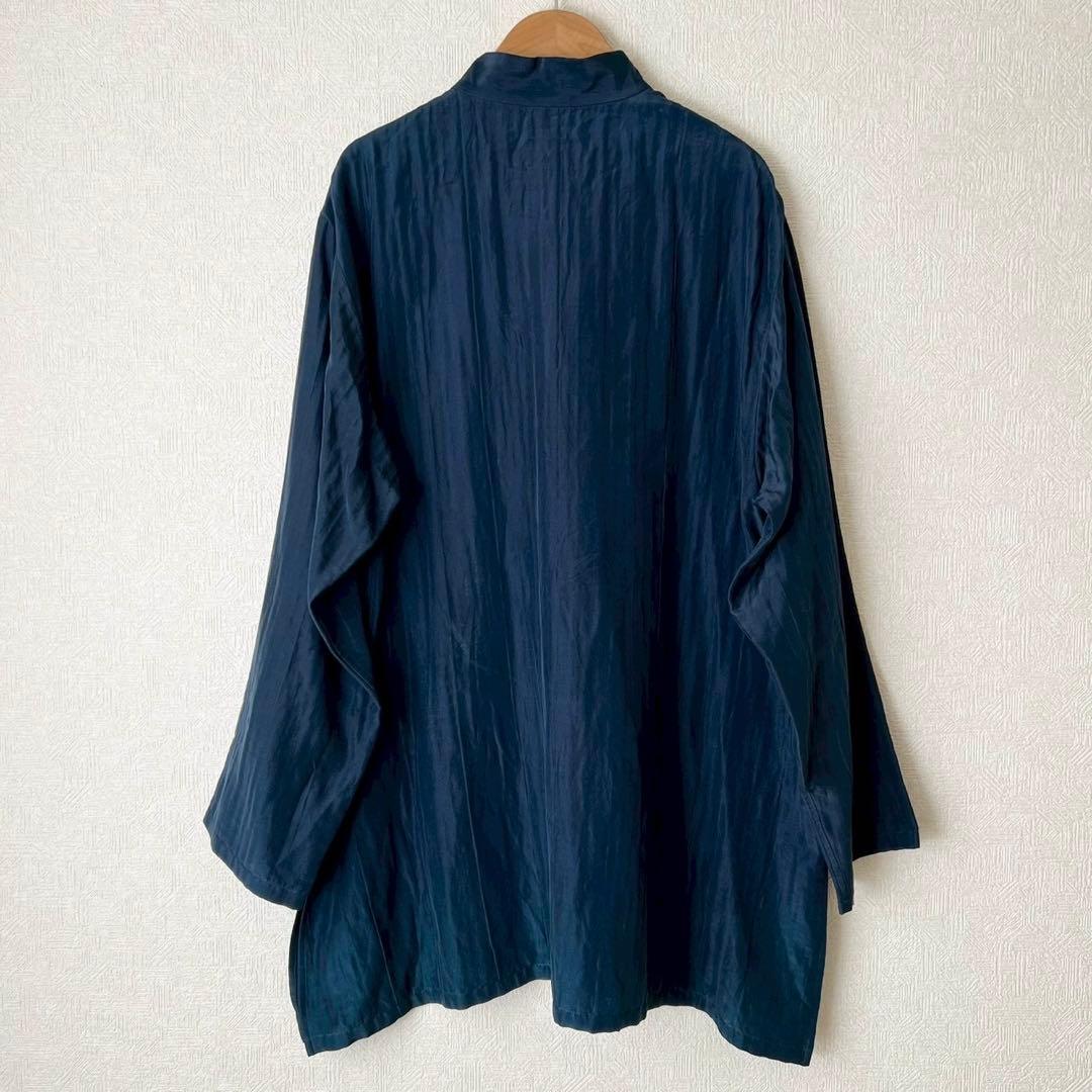 JURGEN LEHL シルクコットン チャイナシャツ オーバーサイズ 天然染