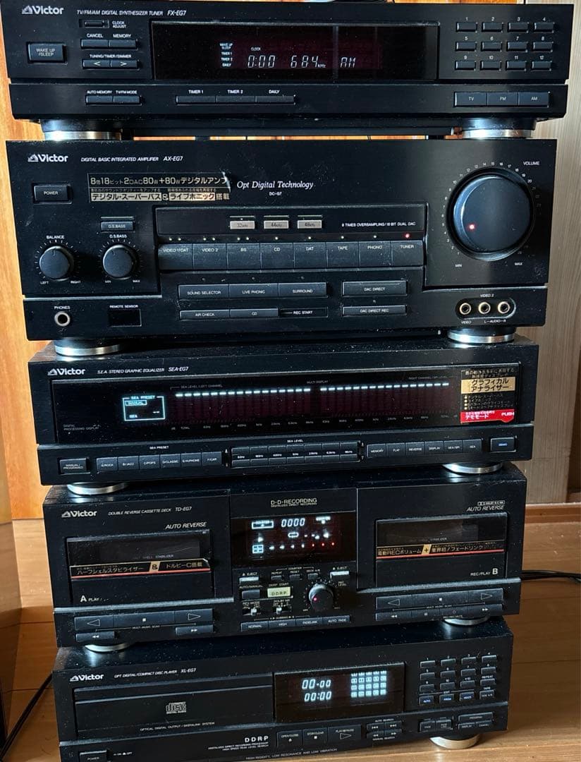 Victor コンポ CDプレーヤー カセットデッキ