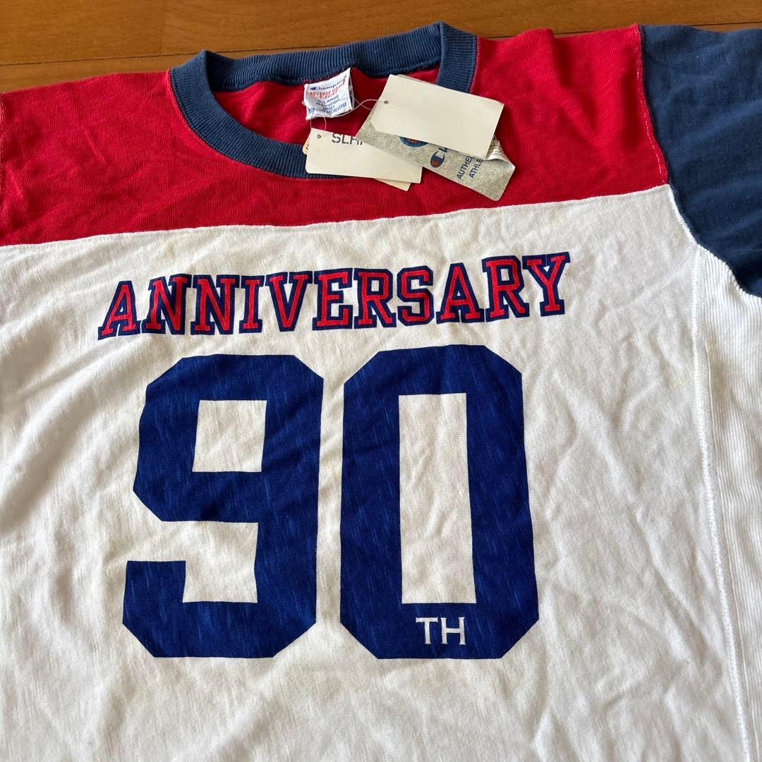 新品限定！チャンピオン90周年記念フットボール半袖TシャツX L/トリコロール