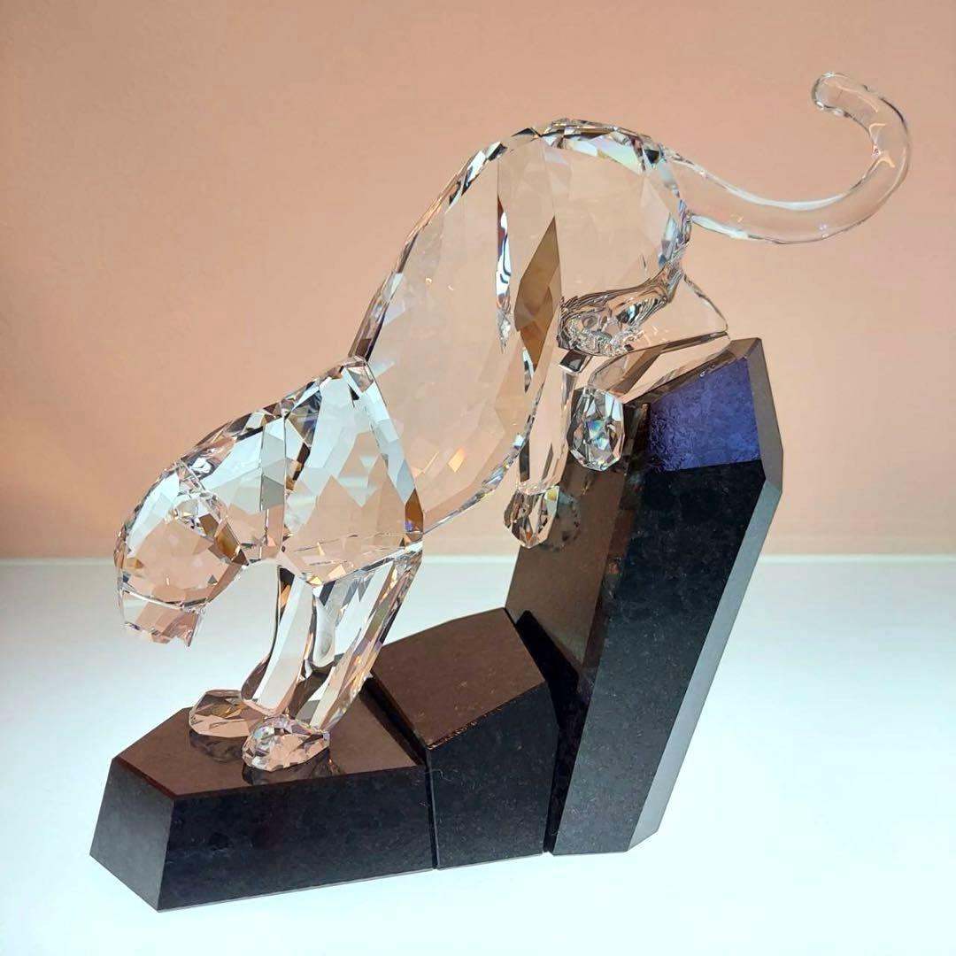 スワロフスキー　SWAROVSKI　タイガー　ヒョウ　豹　大理石　インテリア