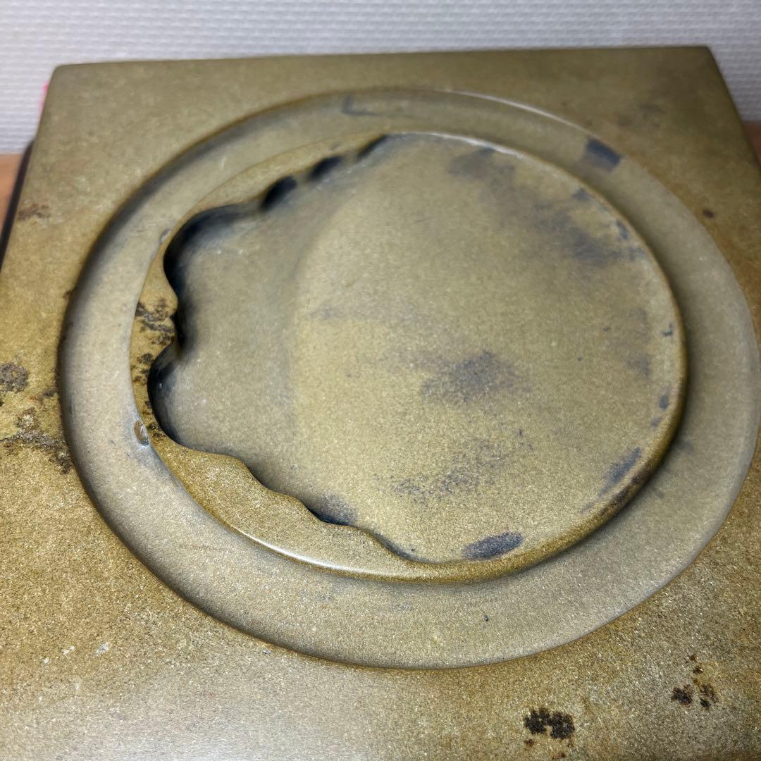 ⭕️澄泥硯　⭕️正方硯　中国　縁起の金運シンボル　ヒキガエル　色合い綺麗
