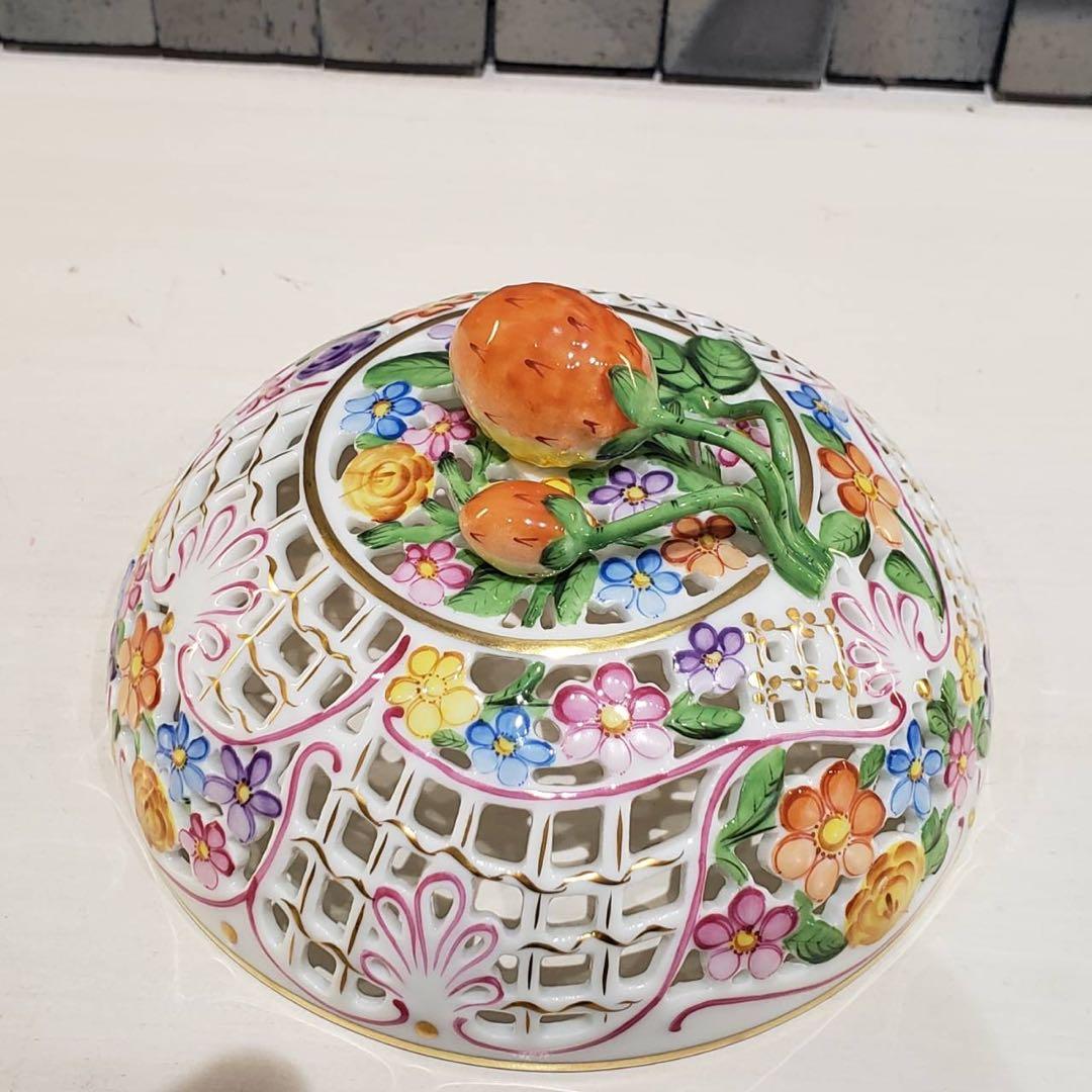 【値下げ】ヘレンド 花柄 ボンボニエール 小物入れ 菓子入れ HEREND