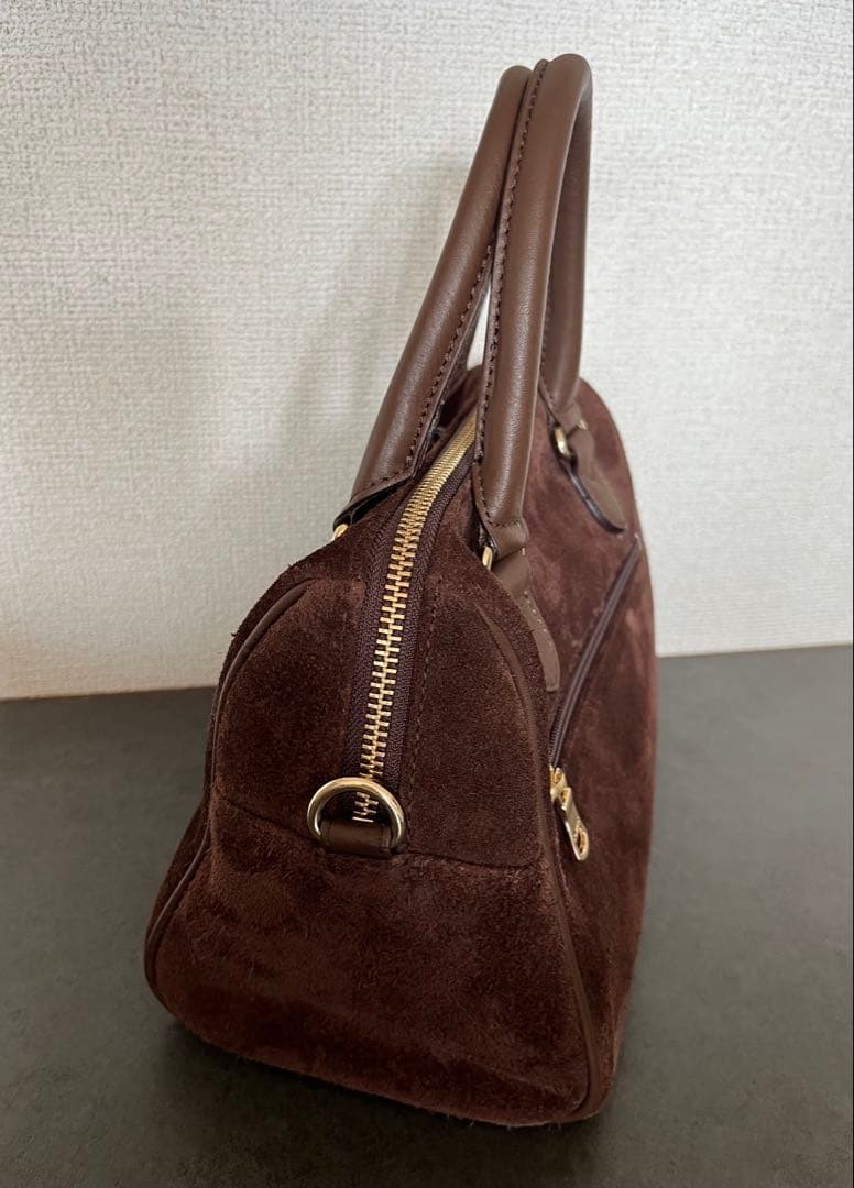 russet ラシット スエード2WAYミニボストンバッグ ダークブラウン