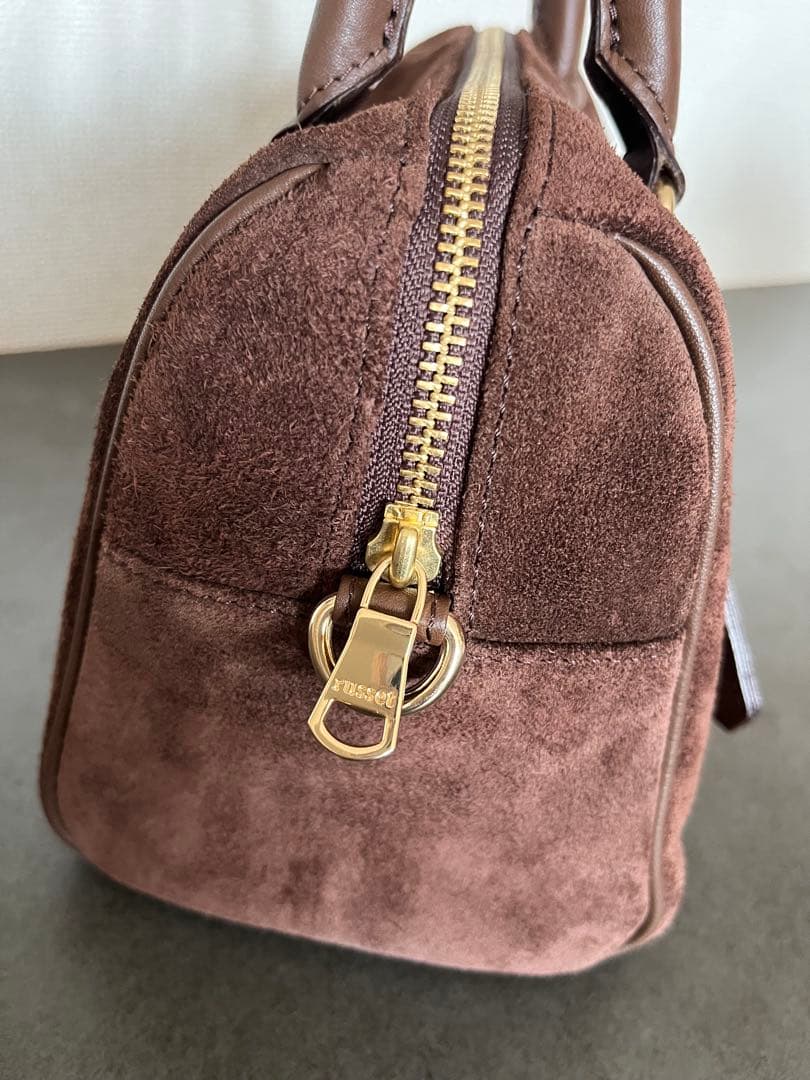 russet ラシット スエード2WAYミニボストンバッグ ダークブラウン