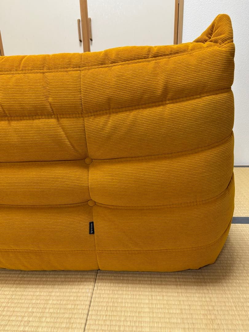 ロゼトーゴソファ マスタード色 3人掛け