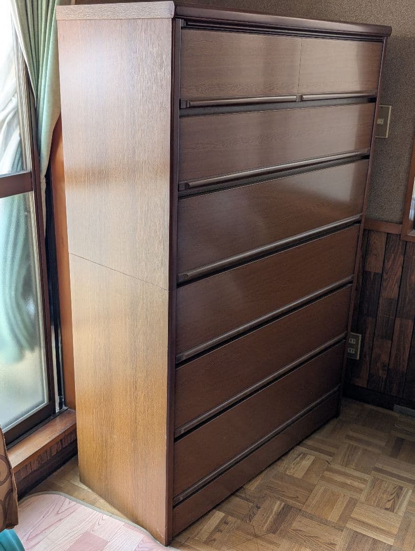 木製 6段チェスト ブラウン