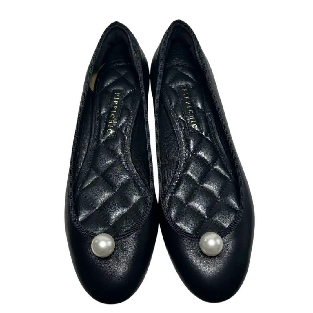 極美品⭐︎ピッピシックchu chu pearlフラットシューズ　黒　38