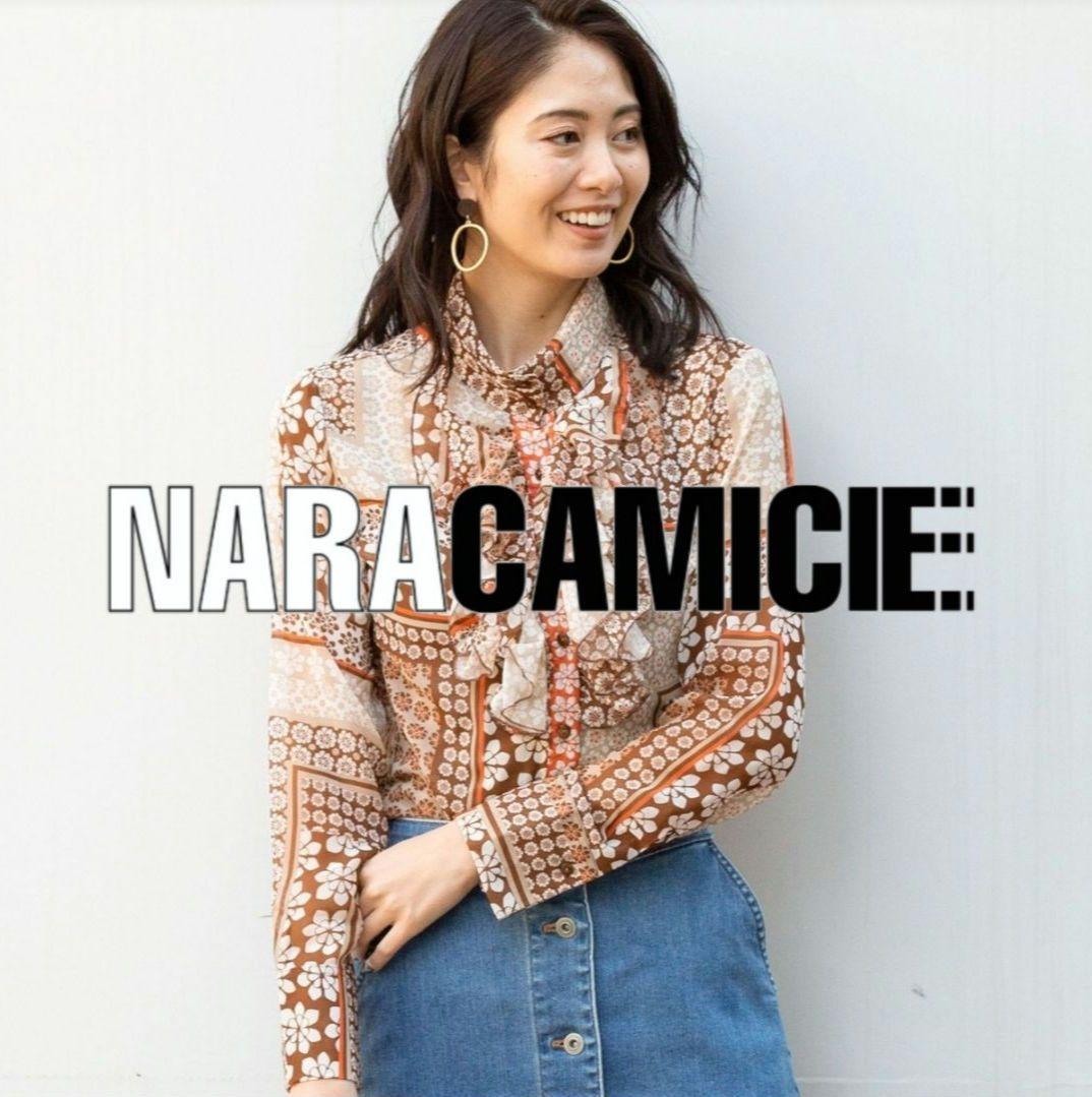 【極美品25300円】ナラカミーチェ♦完売✨シフォンフラワープリントフリル