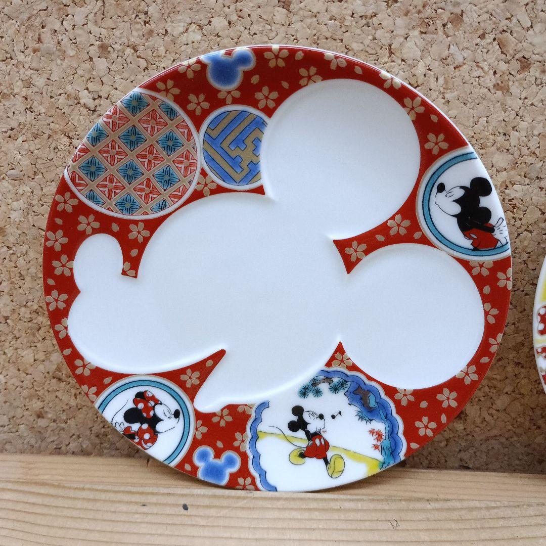 九谷焼　ディズニー　ミッキー　シルエット　皿　5枚セット