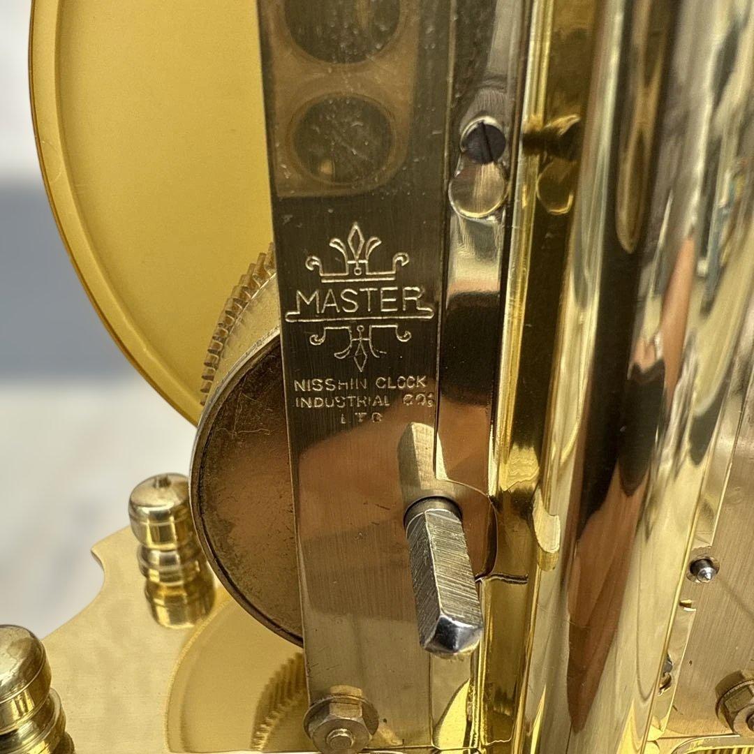 Master 400-Day 置時計 ガラス製 金色　ゼンマイ巻き式　レトロ