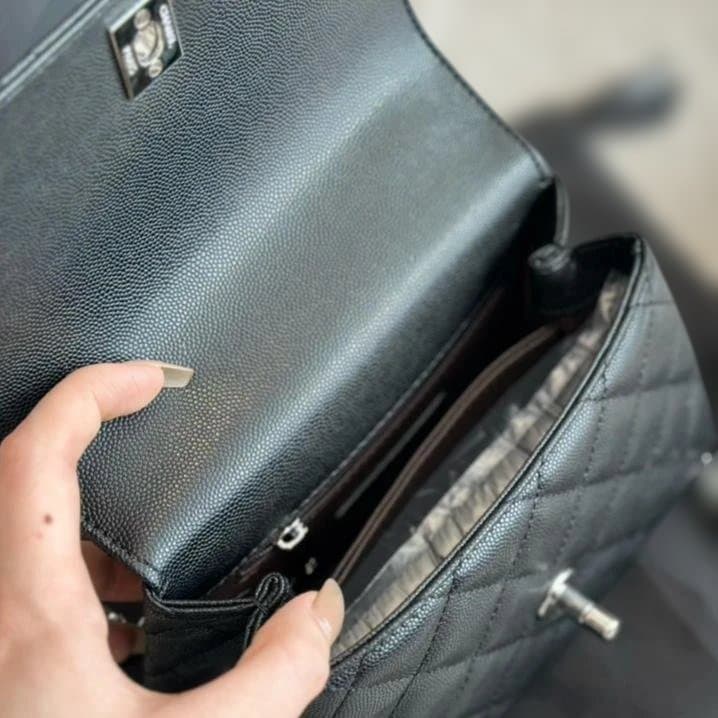 coco handle ブラック キルティング ショルダーバッグ