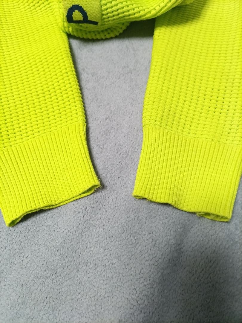 パーリーゲイツ　メッシュ　ニットパーカー　グリーンイエロー