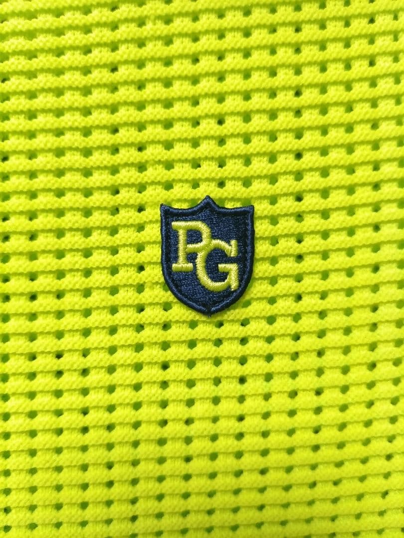 パーリーゲイツ　メッシュ　ニットパーカー　グリーンイエロー