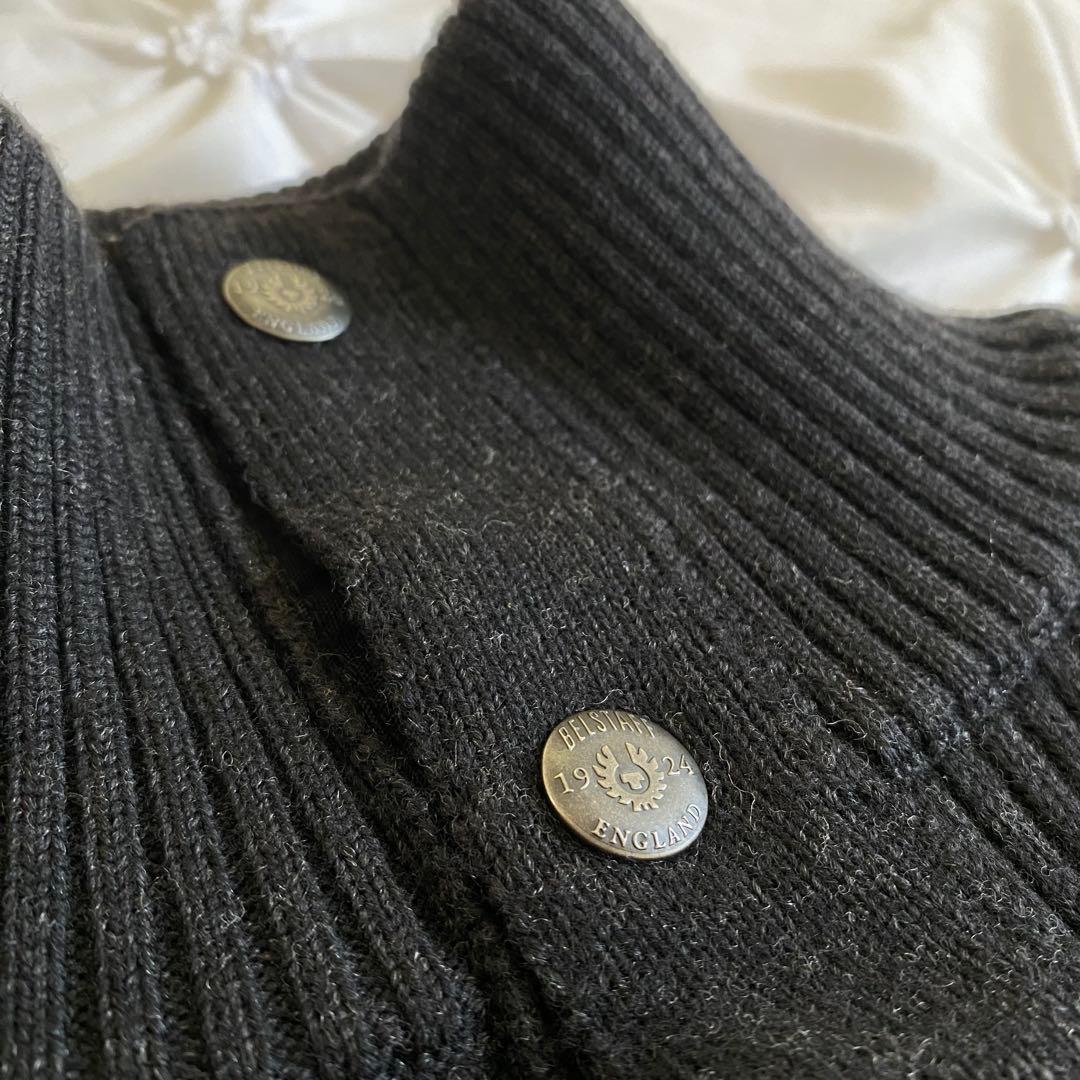 希少✨ イタリア製 ベルスタッフ セーター ハーフボタン リブ編みダークグレー