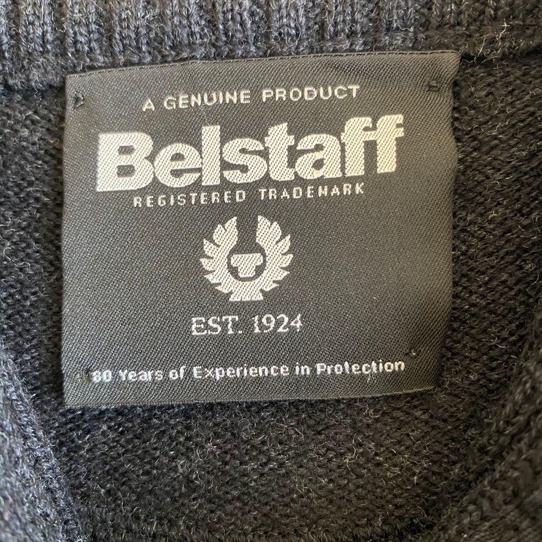 希少✨ イタリア製 ベルスタッフ セーター ハーフボタン リブ編みダークグレー