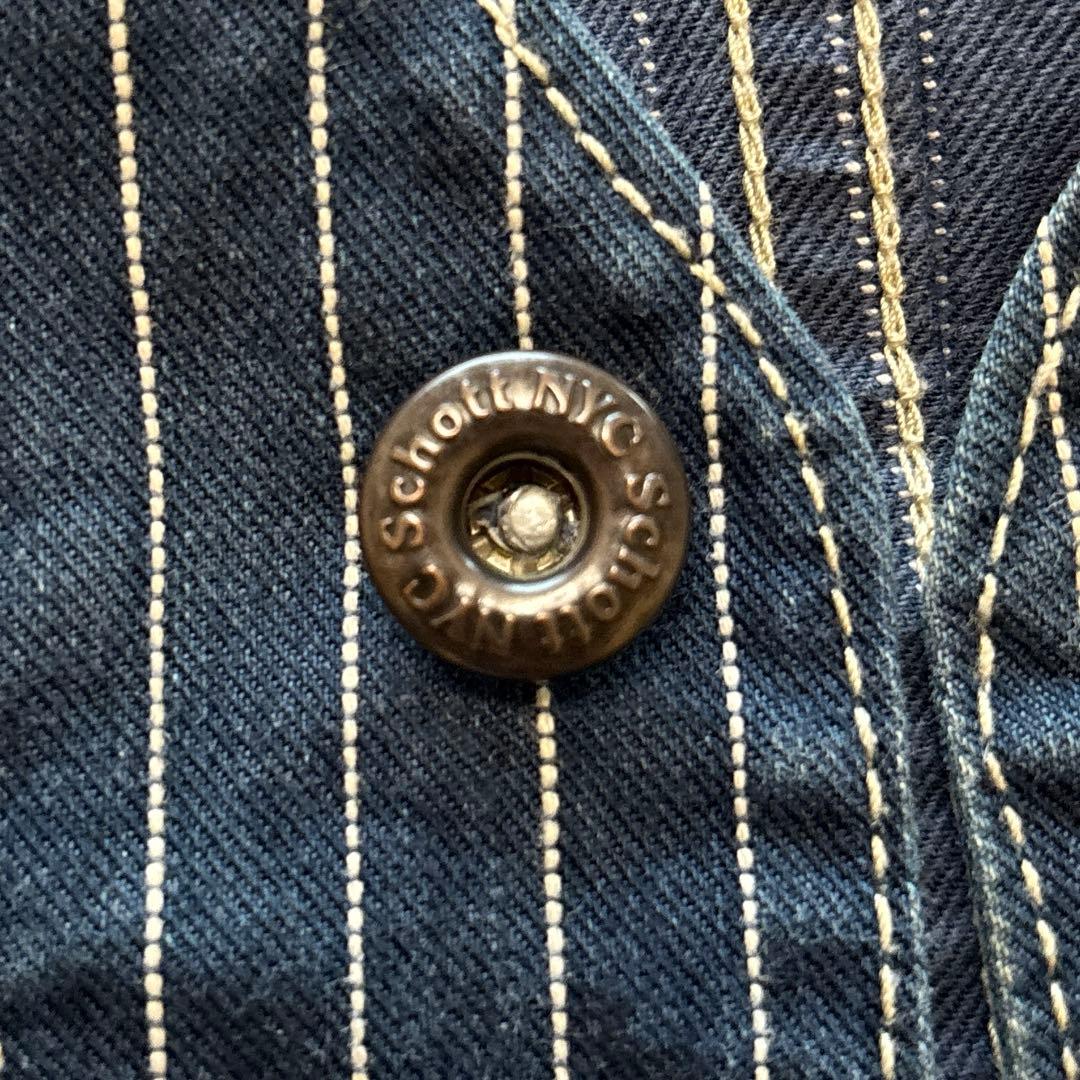 トップス Schott / denim hickory work vest