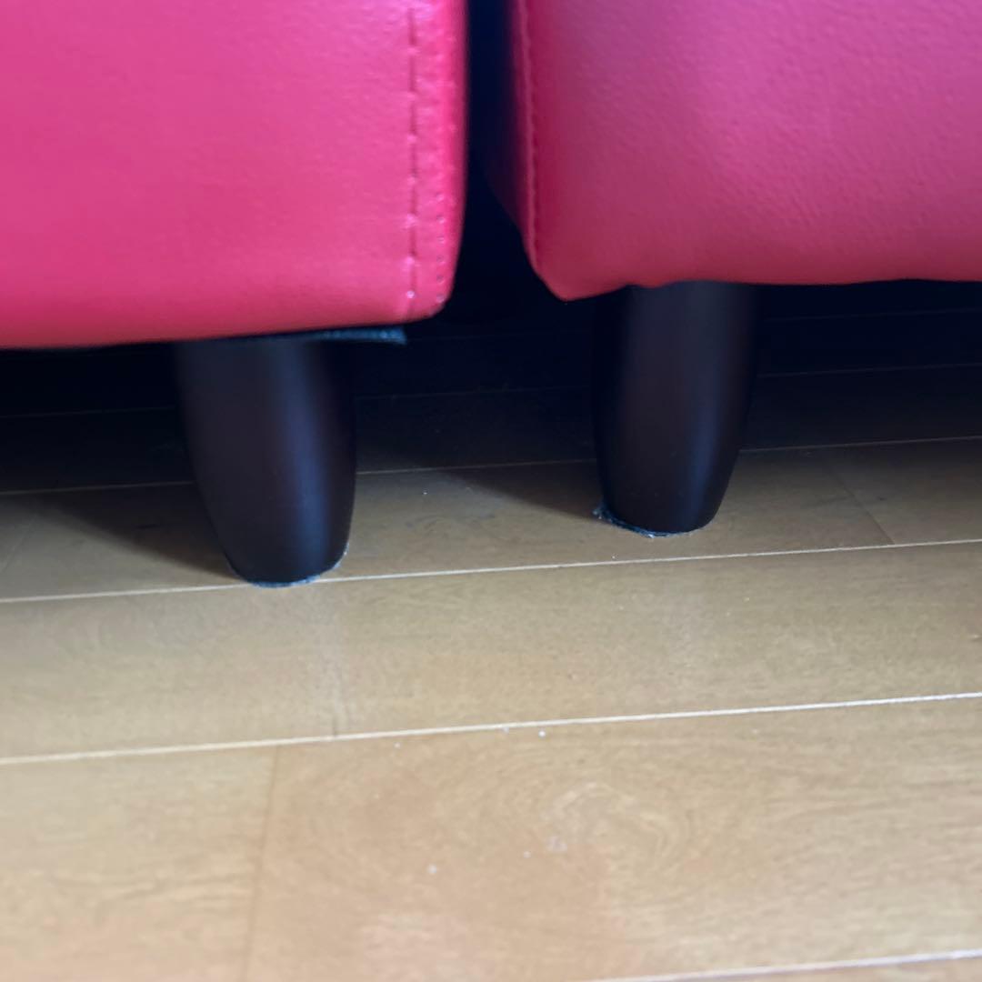 赤　ソファ　ソファー　L字型ソファ　コーナーソファ　2つセット