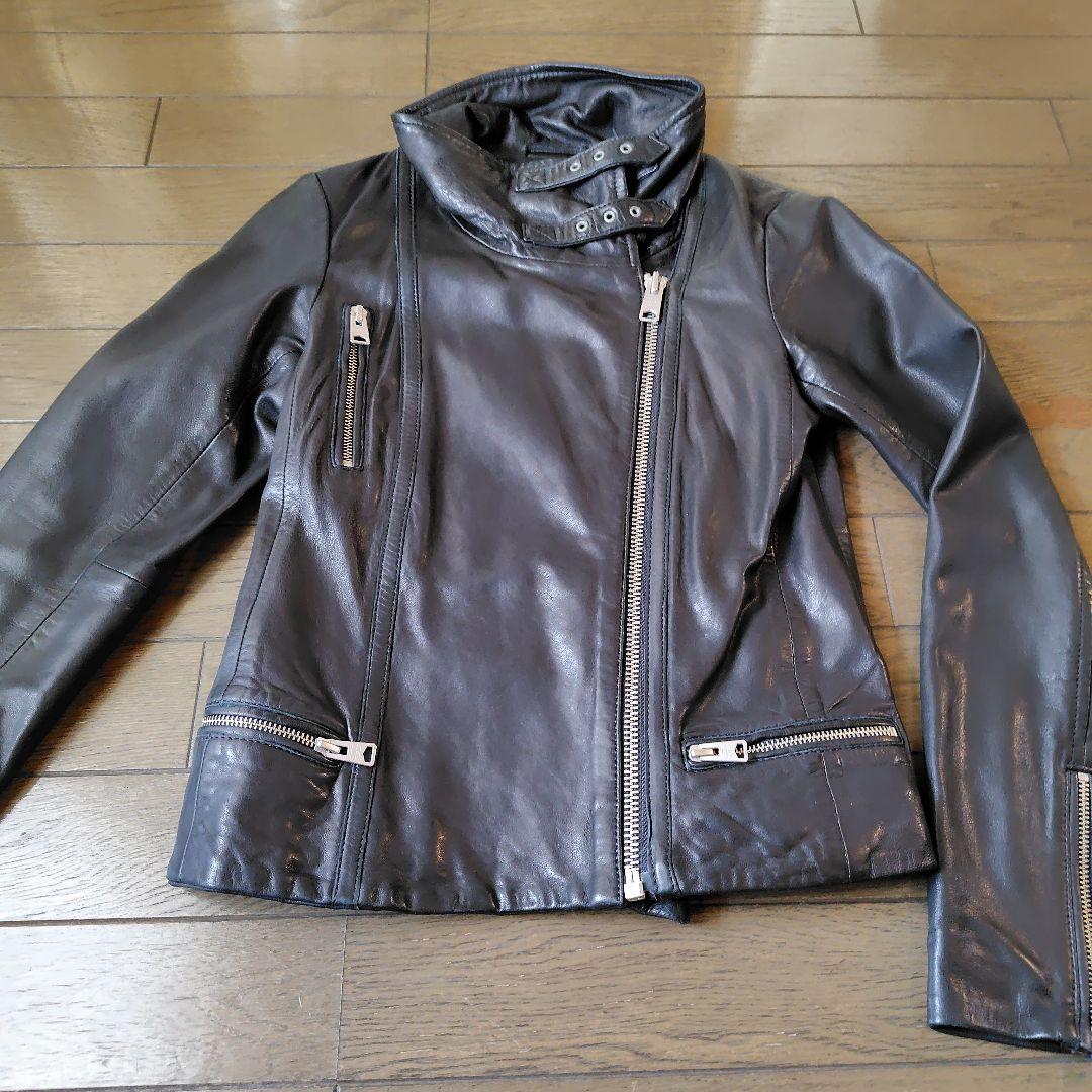 オールセインツ　ライダースジャケット　黒 XS