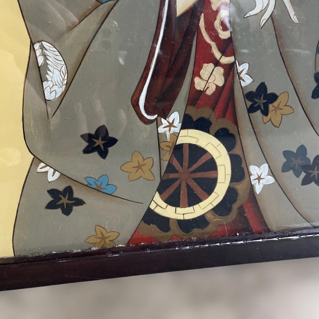 ガラス絵　硝子絵　浮世絵　錦絵　美人大首絵