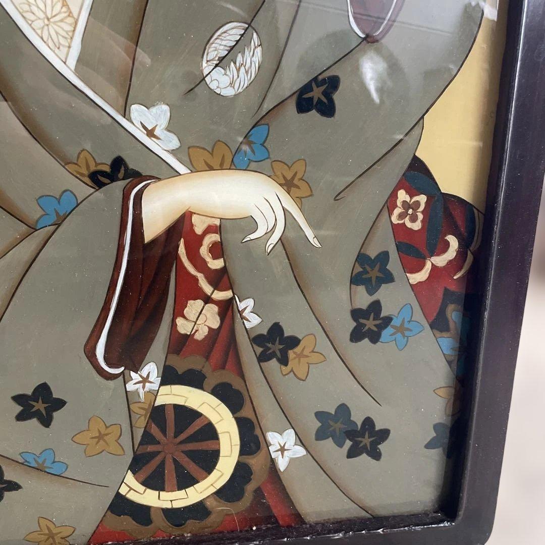 ガラス絵　硝子絵　浮世絵　錦絵　美人大首絵