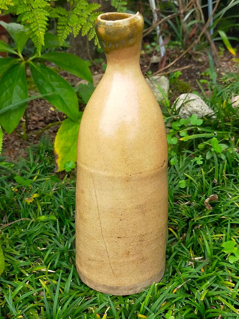 ♥織部　大きな　徳利　花瓶　花器　時代箱付き　骨董品