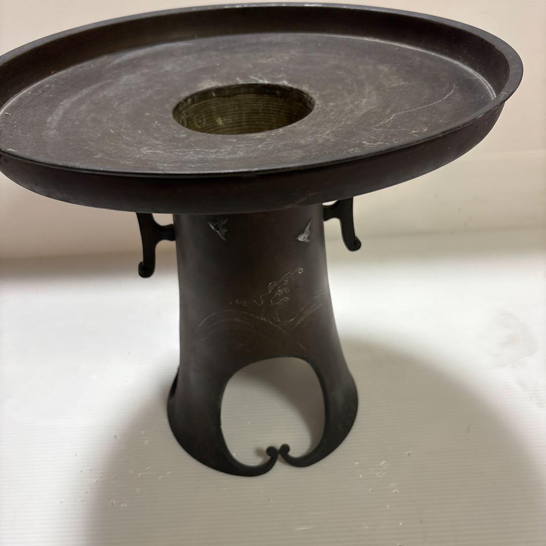 年代物 古董品 唐銅作物 金銀象嵌