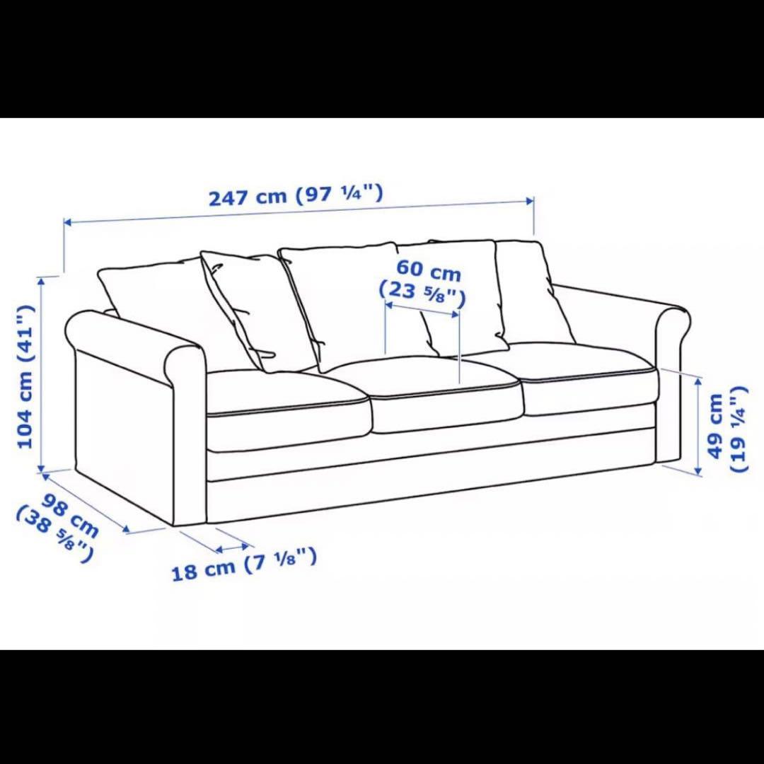 IKEAのグローンリード　ジュンゲン(ライトグリーン)3人掛けソファ