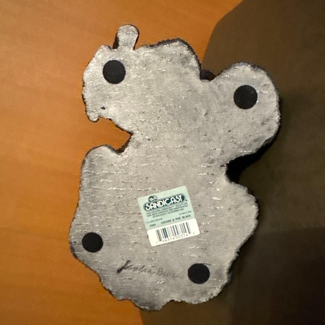 サンディキャスト　アメリカンコッカースパニエル　ブラック　親子　置物