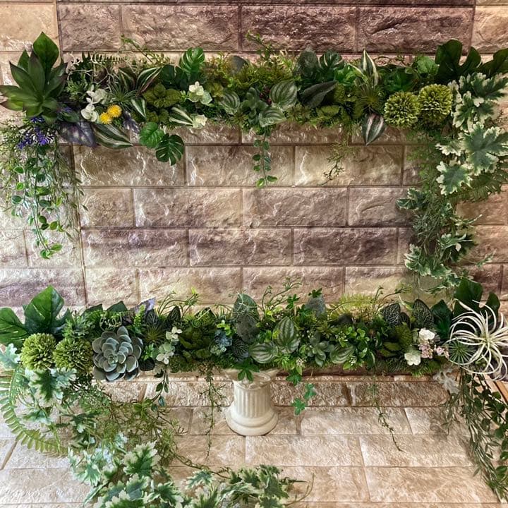 光触媒　人工観葉植物　ウォールグリーン　造花　アレンジ　フェイクグリーン6035