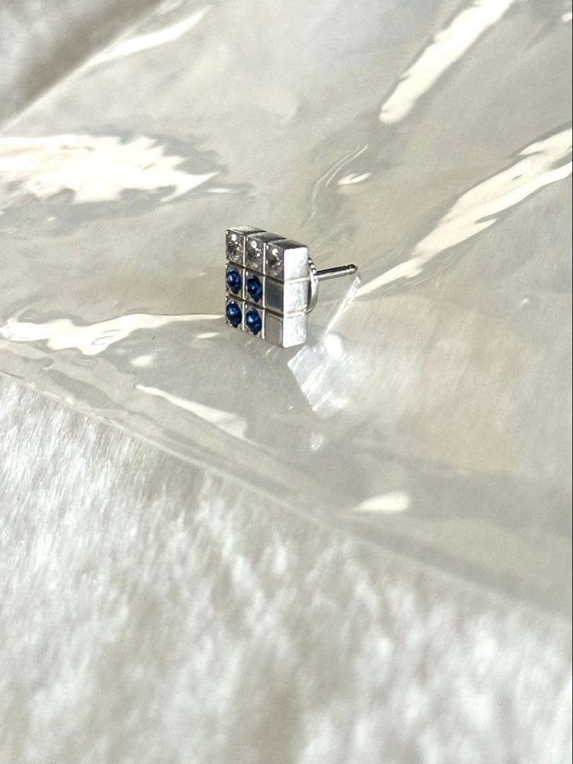 Cartier カルティエ パイエット ピアス サファイア ダイヤモンド 片耳
