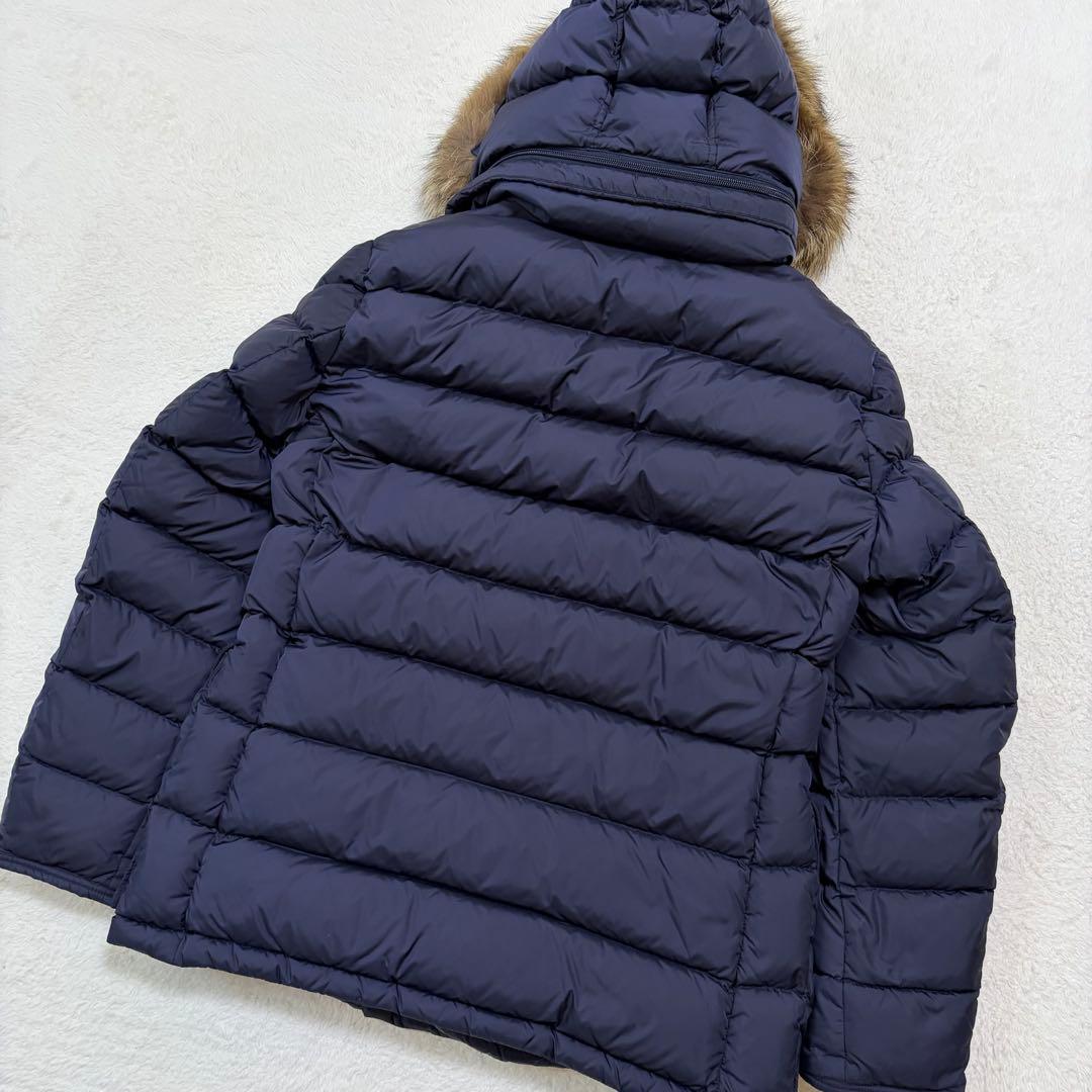 【美品】モンクレール クルーニー ダウンジャケット リアルファー ネイビー 3
