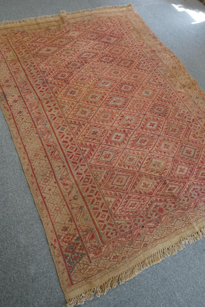 190cm × 132cm ペルシャ手織りキリム ヴィンテージラグ　手織り絨毯